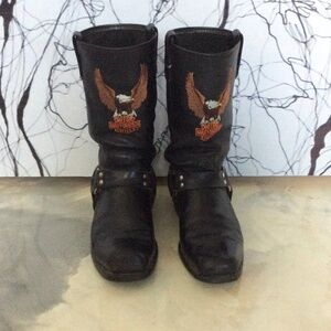 Harley-Davidson Square Toe Eagle Oil Chemical Resistant Sierra Boots